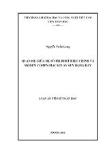 Luận án Quan hệ giữa hệ số hilbert hiệu chỉnh và môđun cohen - Macaulay suy rộng dãy