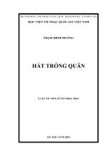 Luận án Tiên sĩ Âm nhạc học Hát trống quân