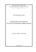 Luận án Tính ổn định và ổn định hóa của một số lớp hệ nhảy markov rời rạc