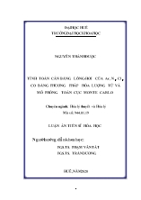 Luận án Tính toán cân bằng lỏng - Hơi của Ar, N2, Cl2, CO bằng phương pháp hóa lượng tử và mô phỏng toàn cục monte carlo