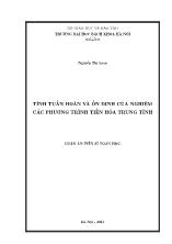 Luận án Tính tuần hoàn và ổn định của nghiệm các phương trình tiến hóa trung tính