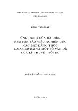 Luận án Ứng dụng của đa diện newton vào việc nghiên cứu các bất đẳng thức lojasiewicz và một số vấn đề của lý thuyết tối ưu