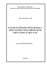 Luận án Ứng dụng phương pháp hồi quy phân vị phân tích chênh lệch tiền lương tại Việt Nam