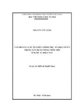 Luận án Vai trò của các tổ chức chính trị - Xã hội cấp xã trong xây dựng nông thôn mới ở nước ta hiện nay