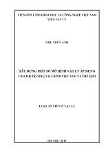 Luận án Xây dựng một số mô hình vật lý áp dụng cho thị trường tài chính Việt Nam và thế giới