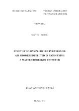 Study of muons produced in extensive air showers detected in hanoi using a water cherenkov detector