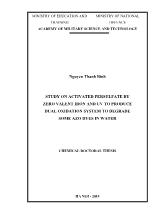 Study on activated persulfate by zero valent iron and uv to produce dual oxidation system to degrade some azo dyes in water