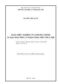 Tóm tắt Luận án Dáng điệu nghiệm của phương trình và bao hàm thức vi phân phân thứ chứa trễ