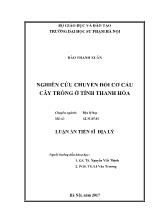 Tóm tắt Luận án Nghiên cứu chuyển đổi cơ cấu cây trồng ở tỉnh Thanh Hóa