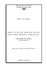 Tóm tắt Luận án Nghiên cứu hiệu ứng trong suốt cảm ứng điện từ trong hệ nguyên tử 85Rb năm mức