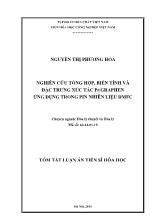 Tóm tắt Luận án Nghiên cứu tổng hợp, biến tính và đặc trưng xúc tác Pt / graphen ứng dụng trong pin nhiên liệu DMFC