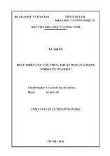 Tóm tắt Luận án Phát triển các cấu trúc, thuật học của mạng nơron tự tổ chức