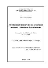 Tóm tắt Luận án Phát triển năng lực vận dụng phương pháp dạy học tích cực cho sinh viên sư phạm Hóa học ở các trường đại học