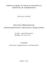 Tóm tắt Luận án Solution methods for pseudomonotone variational inequalities