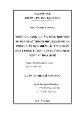 Tóm tắt Luận án Thiết kế, sàng lọc và tổng hợp một số dẫn xuất thiosemicarbazone và phức chất dựa trên các tính toán hóa lượng tử kết hợp phương pháp mô hình hóa qspr