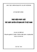 Tóm tắt Luận án Thực hiện pháp luật thế chấp quyền sử dụng đất ở Việt Nam