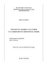 Tóm tắt Luận án Tính liên tục holder và sự ổn định của nghiệm phương trình monge - Ampere