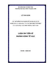 Luận án Các mô hình toán kinh tế đánh giá suất sinh lời của giáo dục và vai trò phát tín hiệu của giáo dục sau phổ thông Việt Nam