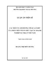 Luận án Các nhân tố ảnh hưởng tới sự gắn kết của nhân viên với tổ chức tại các doanh nghiệp sau M & A ở Việt Nam