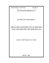 Luận án Chất lượng thẩm phán tòa án nhân dân nước cộng hòa dân chủ nhân dân Lào