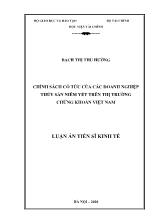 Luận án Chính sách cổ tức của các doanh nghiệp thủy sản niêm yết trên thị trường chứng khoán Việt Nam