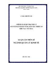 Luận án Chính sách hỗ trợ nhà ở đối với người dân vùng dân tộc thiểu số khu vực Tây Bắc