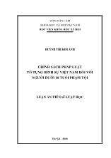 Luận án Chính sách pháp luật tố tụng hình sự Việt Nam đối với người dưới 18 tuổi phạm tội