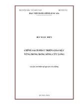 Luận án Chính sách phát triển giáo dục vùng đồng bằng sông Cửu Long