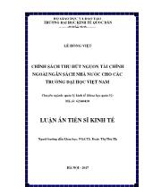 Luận án Chính sách thu hút nguồn tài chính ngoài ngân sách nhà nước cho các trường đại học Việt Nam