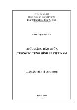 Luận án Chức năng bào chữa trong tố tụng hình sự Việt Nam