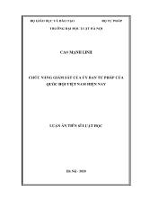 Luận án Chức năng giám sát của ủy ban tư pháp của quốc hội Việt Nam hiện nay
