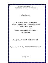 Luận án Chuyển dịch cơ cấu kinh tế nông thôn hà nội trong xây dựng nông thôn mới