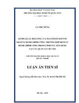 Luận án Đánh giá sự hài lòng của người dân đối với dịch vụ hành chính công: Trường hợp dịch vụ hành chính công trong lĩnh vực xây dựng tại các quận của Hà Nội