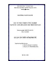 Luận án Đầu tư phát triển công nghiệp tại nước cộng hòa dân chủ nhân dân Lào