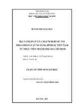 Luận án Địa vị pháp lý của người bị buộc tội theo pháp luật tố tụng hình sự Việt Nam từ thực tiễn thành phố Hồ Chí Minh