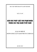 Luận án Giáo dục pháp luật cho phạm nhân trong các trại giam ở Việt Nam