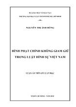 Luận án Hình phạt chính không giam giữ trong luật hình sự Việt Nam