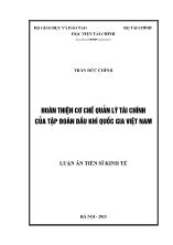 Luận án Hoàn thiện cơ chế quản lý tài chính của tập đoàn dầu khí quốc gia Việt Nam