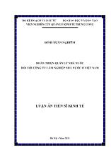 Luận án Hoàn thiện quản lý nhà nước đối với công ty lâm nghiệp nhà nước ở Việt Nam