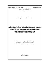 Luận án Hoàn thiện tổ chức hệ thống Báo cáo tài chính hợp nhất trong các tổng công ty nhà nước ngành xây dựng công trình giao thông của Việt Nam