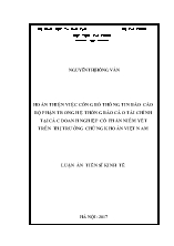 Luận án Hoàn thiện việc công bố thông tin Báo cáo bộ phận trong hệ thống Báo cáo tài chính tại các doanh nghiệp cổ phần niêm yết trên thị trường chứng khoán Việt Nam