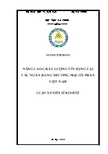 Luận án Nâng cao chất lượng tín dụng tại các ngân hàng thương mại cổ phần Việt Nam