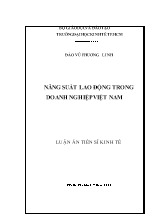 Luận án Năng suất lao động trong doanh nghiệp Việt Nam