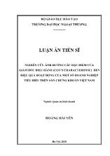 Luận án Nghiên cứu ảnh hưởng các đặc điểm của giám đốc điều hành (ceo’s characteristic) đến hiệu quả hoạt động của một số doanh nghiệp tiêu biểu trên sàn chứng khoán Việt Nam