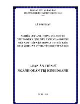 Luận án Nghiên cứu ảnh hưởng của một số yếu tố đến ý định mua xanh của giới trẻ Việt Nam (tiếp cận theo lý thuyết kiểm soát sợ hãi và lý thuyết học tập xã hội)