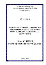 Luận án Nghiên cứu các nhân tố ảnh hưởng đến chia sẻ tri thức giữa các giảng viên trong các trường đại học công lập khu Vực Hà Nội