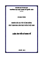 Luận án Nghiên cứu các yếu tố ảnh hưởng đến ý định mua sắm trực tuyến ở Việt Nam