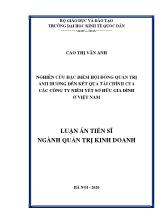 Luận án Nghiên cứu đặc điểm hội đồng quản trị ảnh hưởng đến kết quả tài chính của các công ty niêm yết sở hữu gia đình ở Việt Nam