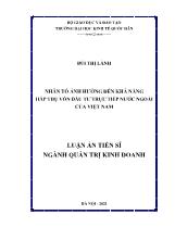 Luận án Nhân tố ảnh hưởng đến khả năng hấp thụ vốn đầu tư trực tiếp nước ngoài của Việt Nam