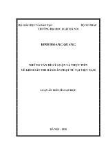 Luận án Những vấn đề lý luận và thực tiễn về kiểm sát thi hành án phạt tù tại Việt Nam
